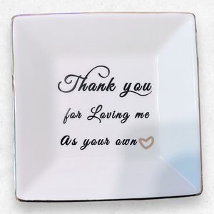 Kaidouma Ceramic Jewelry Dish Trinket "Thank You For Loving Me As Your‎ Own"